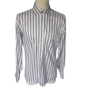 Jack Lipson Flex SZ 15.5 100% Cotton Men's Button Down Striped Dress Shirt